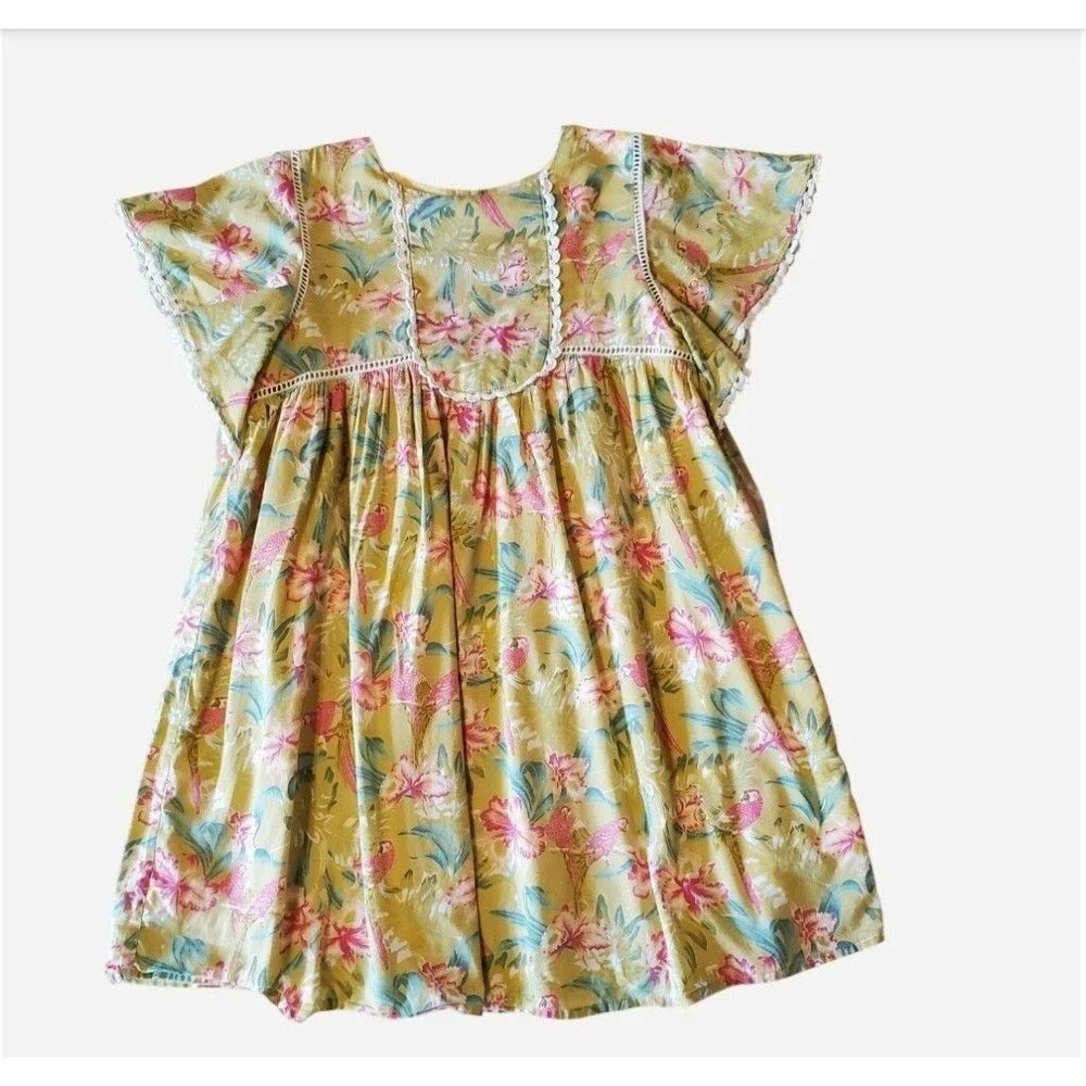 Louise Misha Paris Girls Christina Boho Dress Size 10 Y Organic Cotton Peasant